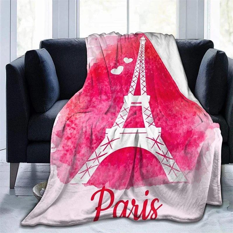 

Pink Paris Eiffel Tower Navajo Cubre Throw Blanket 3D Print Sherpa Super Comfortable Nordic Manta Sonic