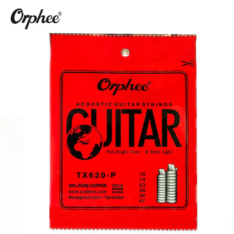 Orphee TX620 P 010 акустическая гитарные струны из красной меди Антикоррозионные пальто