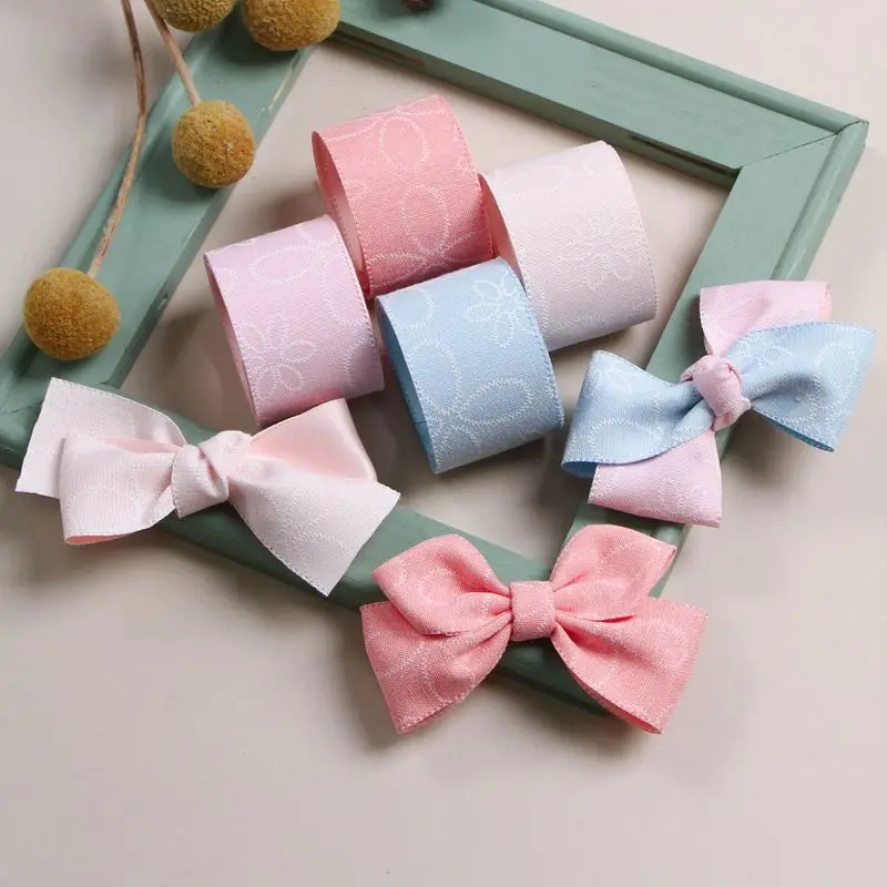 Polyester Linen Ribbon DIY Bow Hair Accessories 25mm 38mm Christmas Decorativas Floral Pattern Cake Baking Gift Packaging Tapes