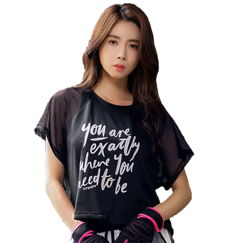 Новинка 2019 быстросохнущее свободное платье для фитнеса футболка с принтом