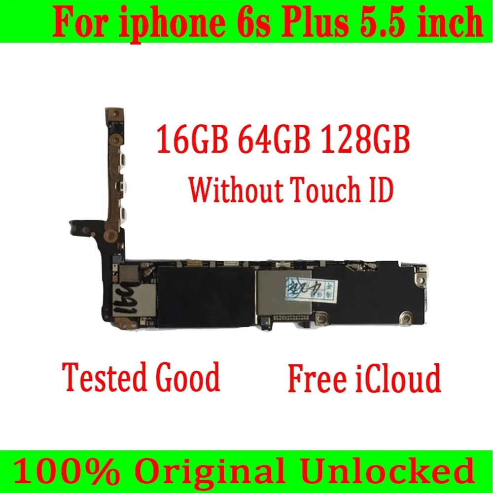 

For iPhone 6S Plus Motherboard With/Without Touch Finger ID For iPhone 6S Plus IOS Logic Board With MB Chips Unlocked Plate