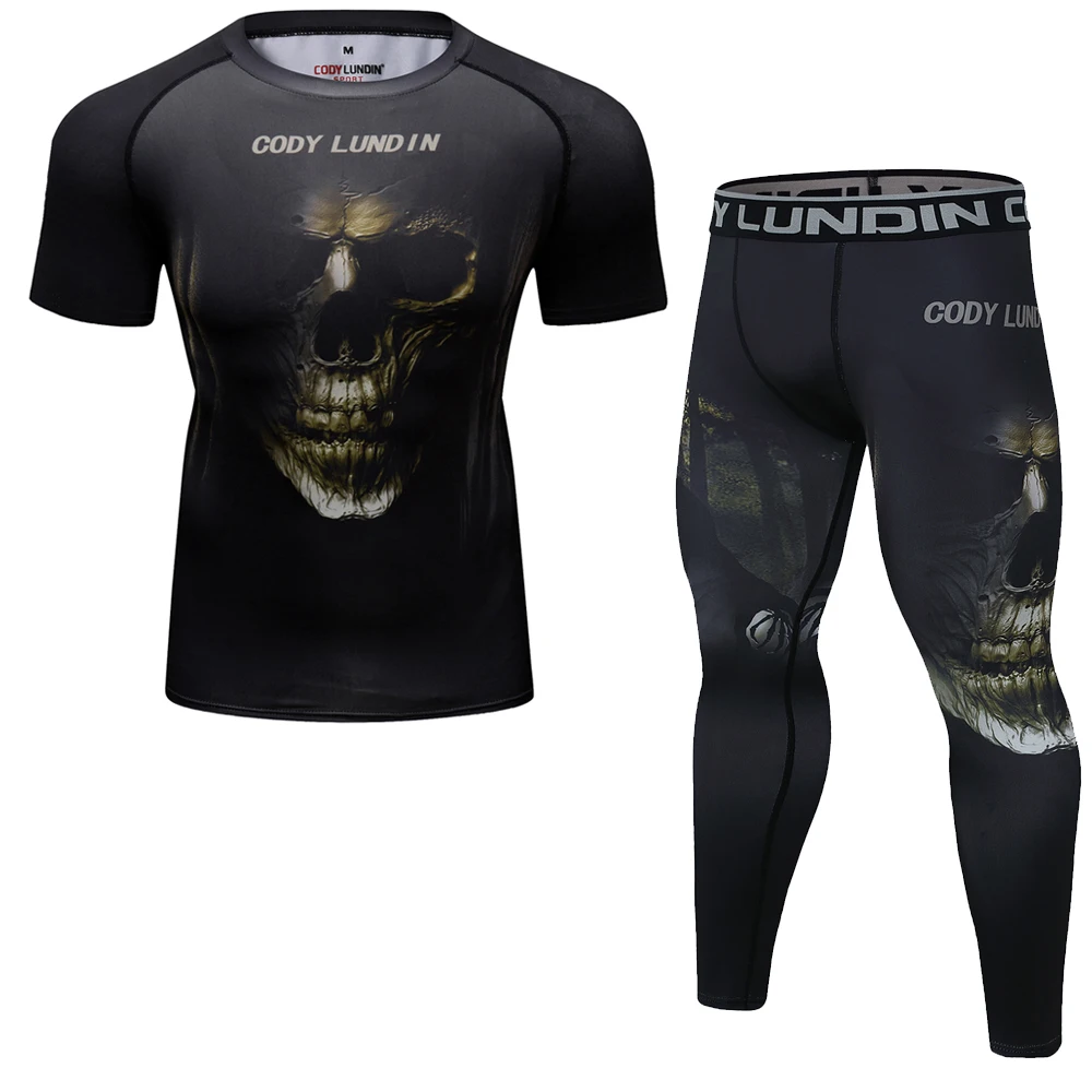 Мужская спортивная одежда компрессионный костюм для ММА бокса рашгарда