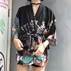 Кимоно женское в Корейском стиле Ulzzang Harajuku Style BF, свободное тонкое солнцезащитное пальто в японском стиле, одежда на лето