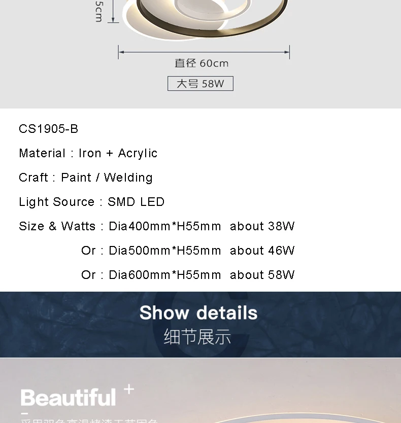 Chandelierrec, современный светодиодный светильник, AC90-260V, домашнее освещение, светильники, люстры, освещение для гостиной, спальни, низкие потолки
