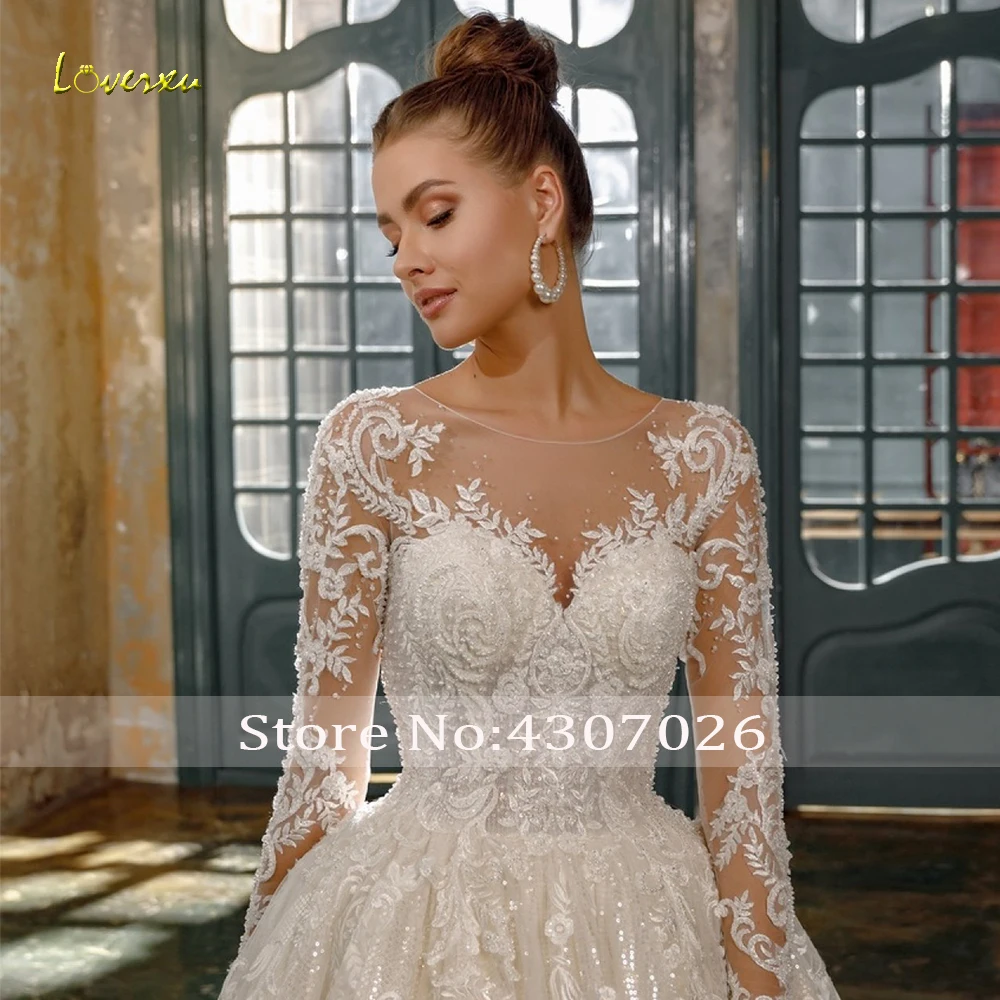 Loverxu бальное платье с глубоким декольте блестящее свадебное 2019 Аппликация из