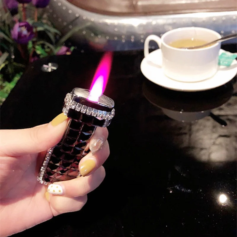 Tiktok Same Style Ladies Diamond Lighters Girly Smoking Acce