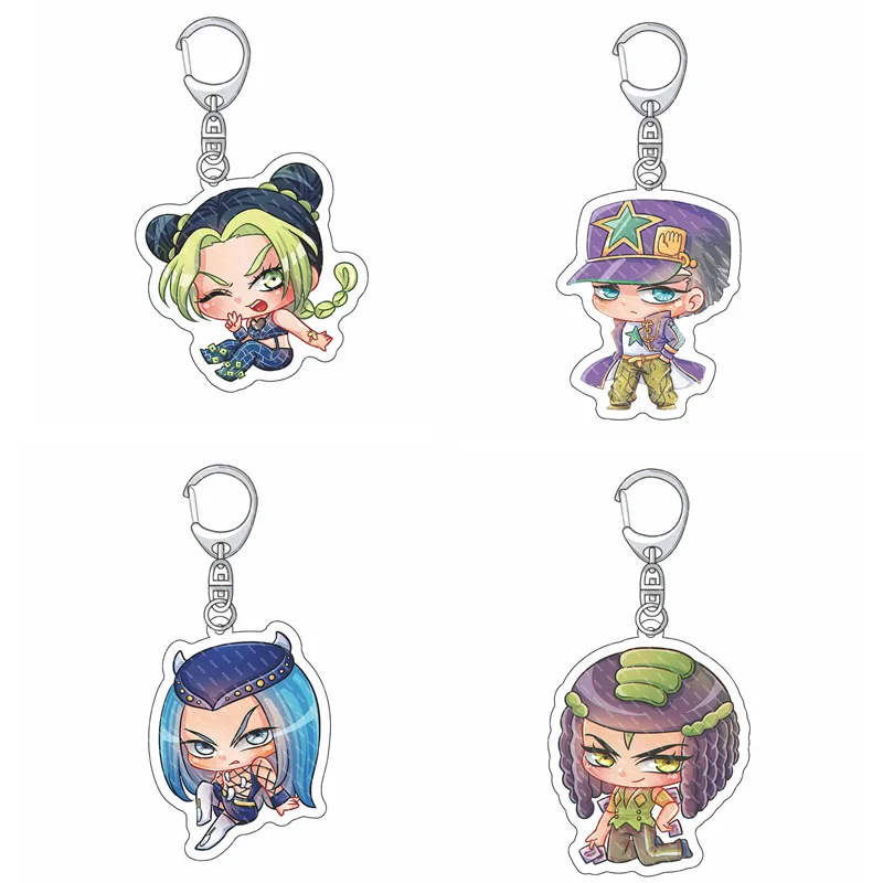 

1 Pcs New Anime JoJos Bizarre Adventure Stone Ocean Keychains Jolyne Cujoh Hermes Weather Report Acrylic Pendant Keyrings Toys