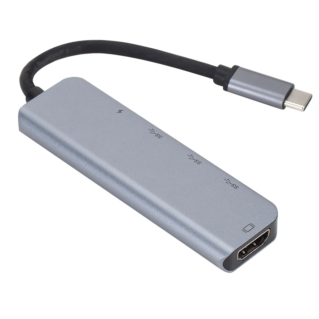 Ouhaobin5 в 1 type-C концентратор USB 3,0 адаптер с HDMI 4 к видео PD чтение SD/TF 3,0 карты USB порт для ПК