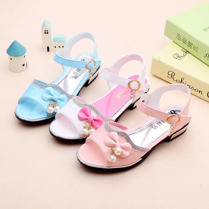 Girls sandals New summer baby leather breathable princess shoes children's soft bottom children's school sandals enlarge