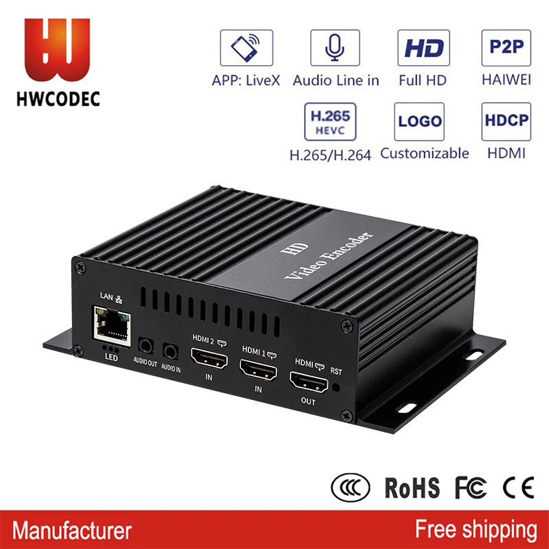 HWCODEC C2 H.264 H.265 4K 30FPS HDMI Loop Out кодировщик аудио вход/выход и USB3.0 запись