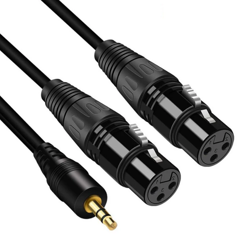 Кабель XLR 3 5 мм стерео разъем штекер двойной OFC Aux аудио кабель фольга + Плетеный