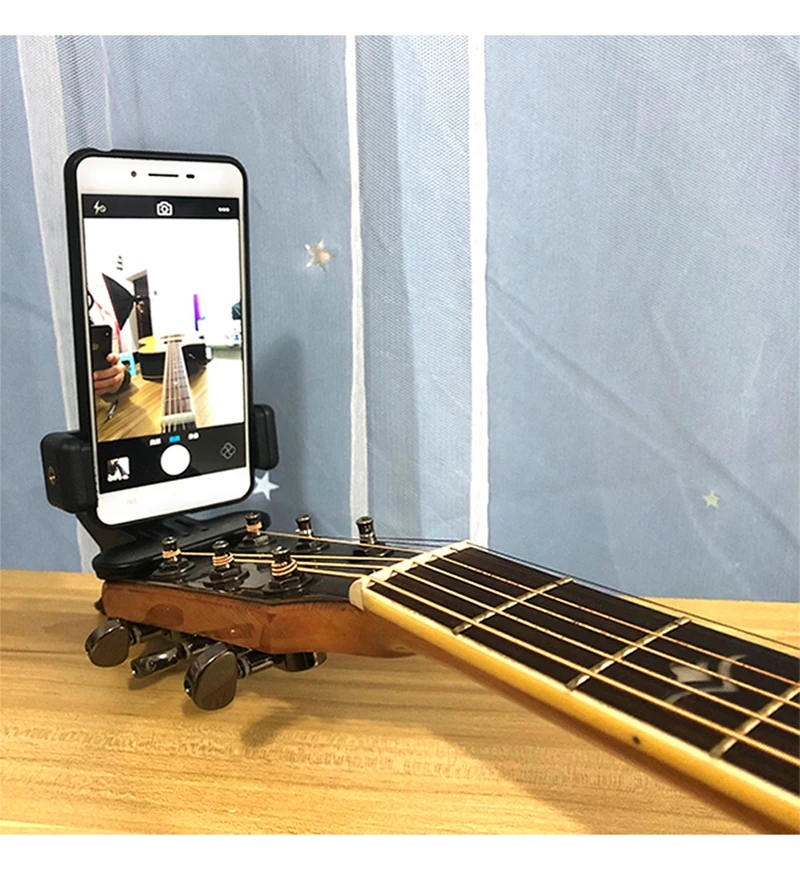 2022 hot guitar head clip mobile phone holder live broadcast bracket stand tripod clip head support desktop music guitar holder free global shipping