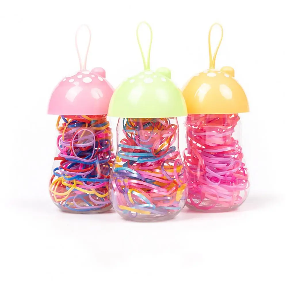 

1 Bottle Elastic Hair Tie Practical TPR Rubber Cute Baby Bottle-shaped Ponytail Holders Scrunchie for Kids