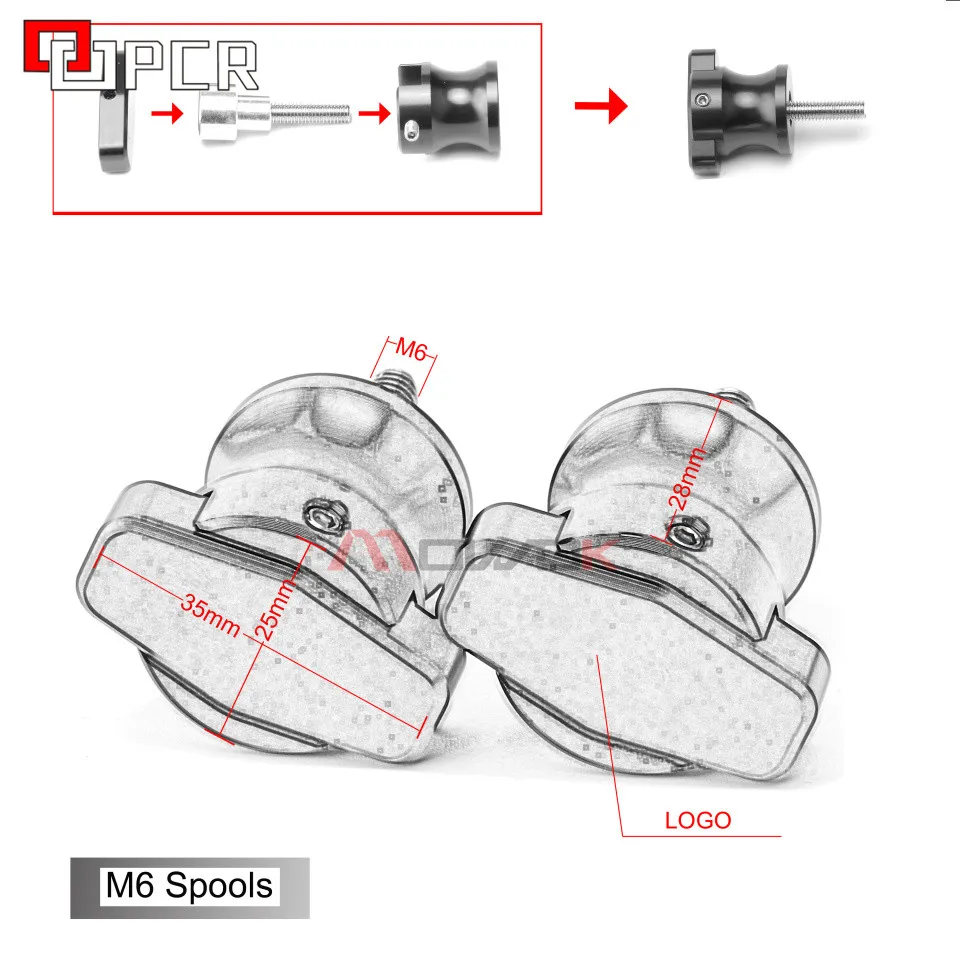6mm Motorcycle CNC Swingarm spool Sliders Green Titanium Black Gold Colors For Yamaha XSR900 XSR xsr 9002016 2017 M6 | Автомобили и