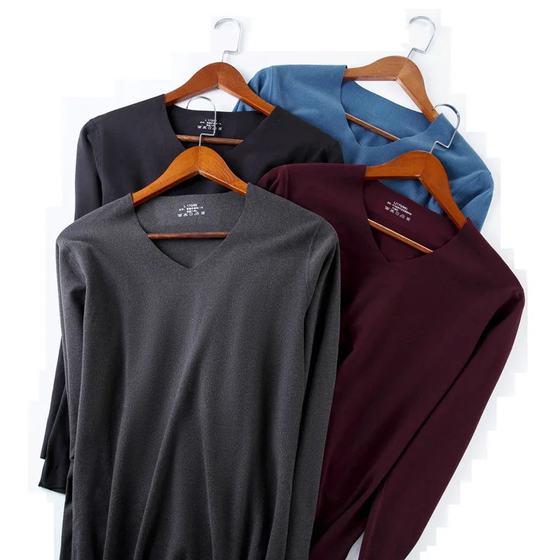 Thermal Underwear Men Winter Warm Pajama Suits Ultra-Soft Fleece Lined Male Top & Bottom Sleepwear High Stretch Long Johns Sets