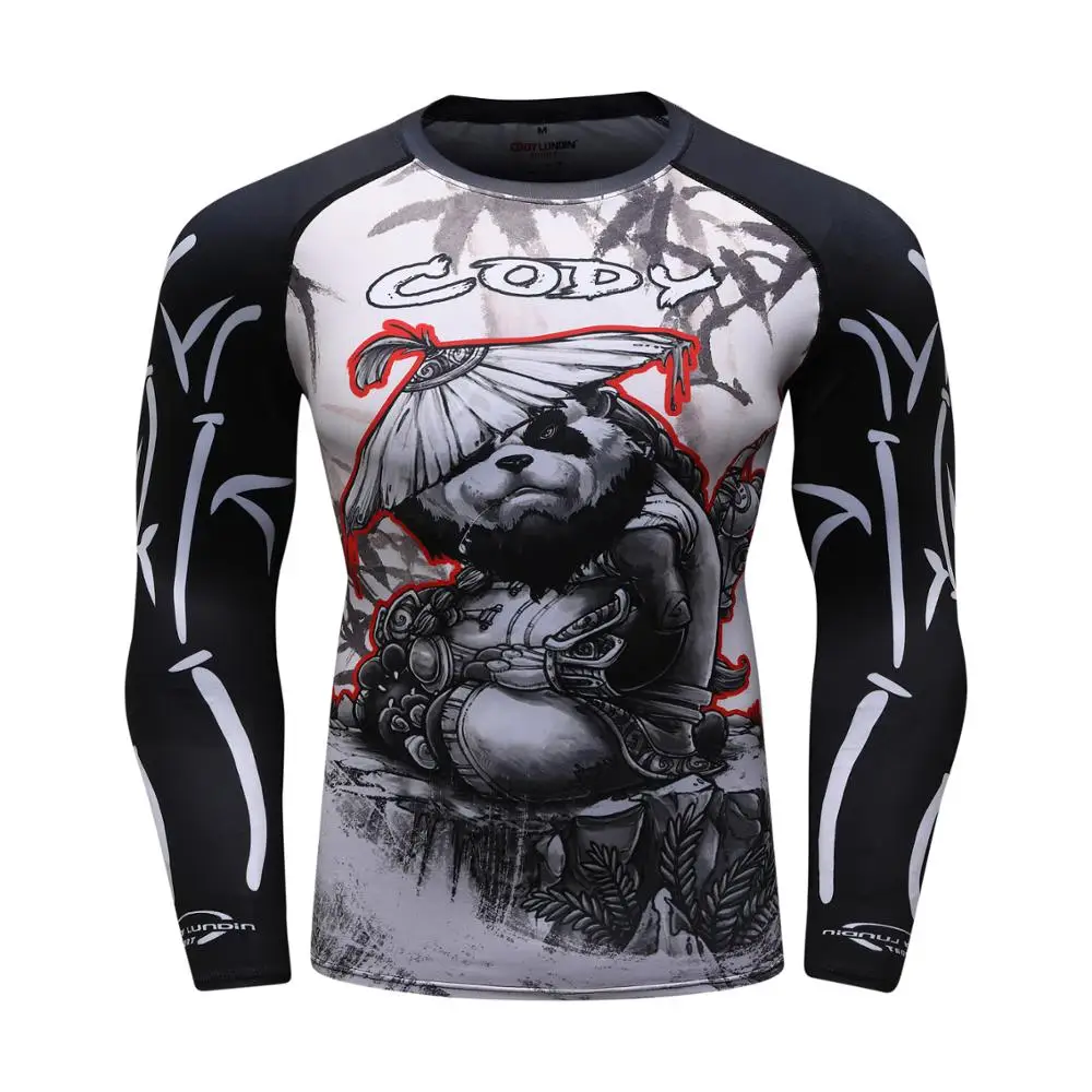 Rashguard Mma боксерская рубашка BJJ Мужская Муай Тай печать Gorilla Taekwondo для бокса