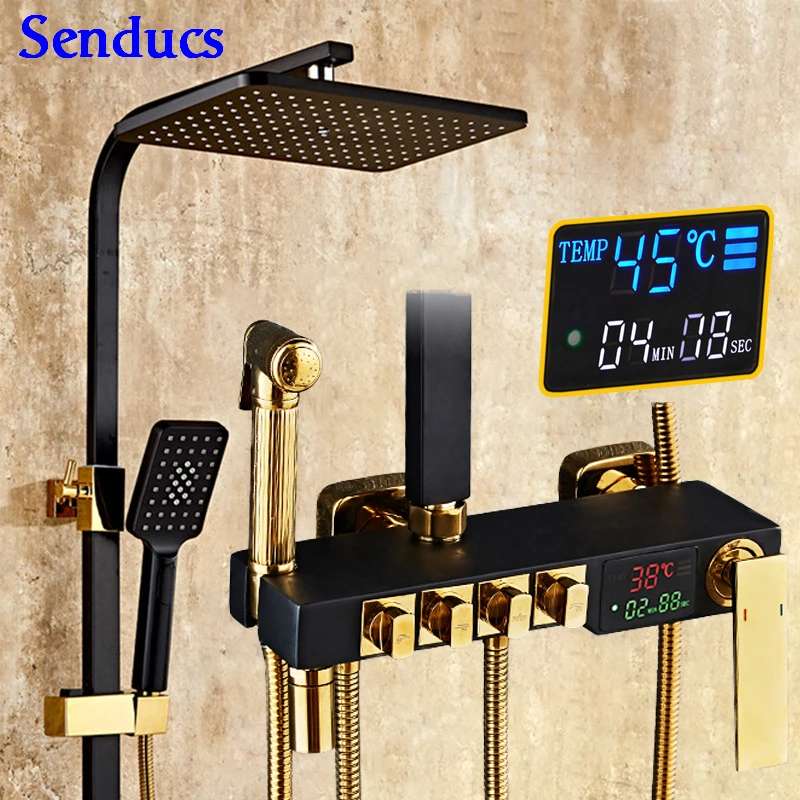 Цифровая Душевая система sendukt качественный латунный Смеситель для ванной
