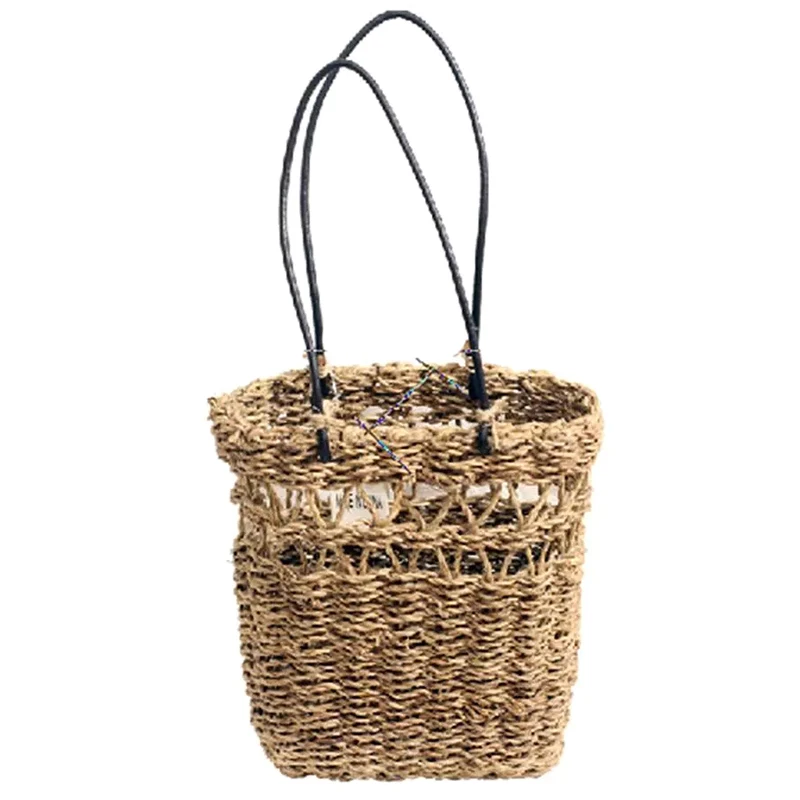 

Hand-Woven Seagrass Storage Basket Nordic Simple Fruit Gardening Wall Hanging Flower Pot Planter Storage Baskets