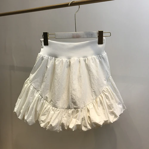 

High Waisted Pleated Patchwork Causal A-line Sweet Women Skirts Mujer Faldas Korean 2021 Summer New Mini Skirt