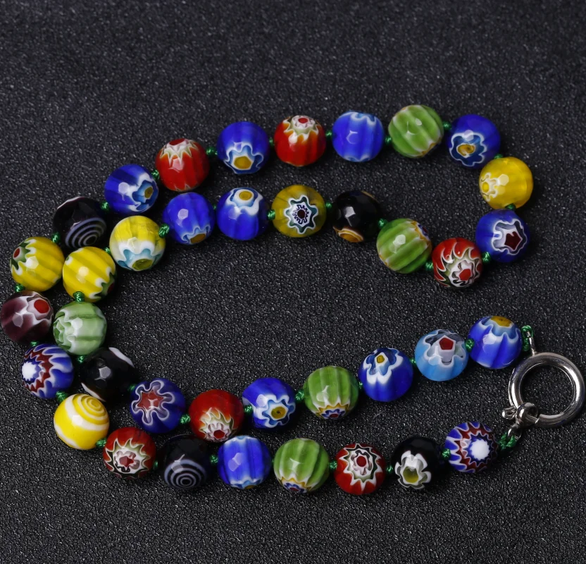 3 шт./лот Millefiori стеклянный светильник муранские круглые бусы ожерелье горячее