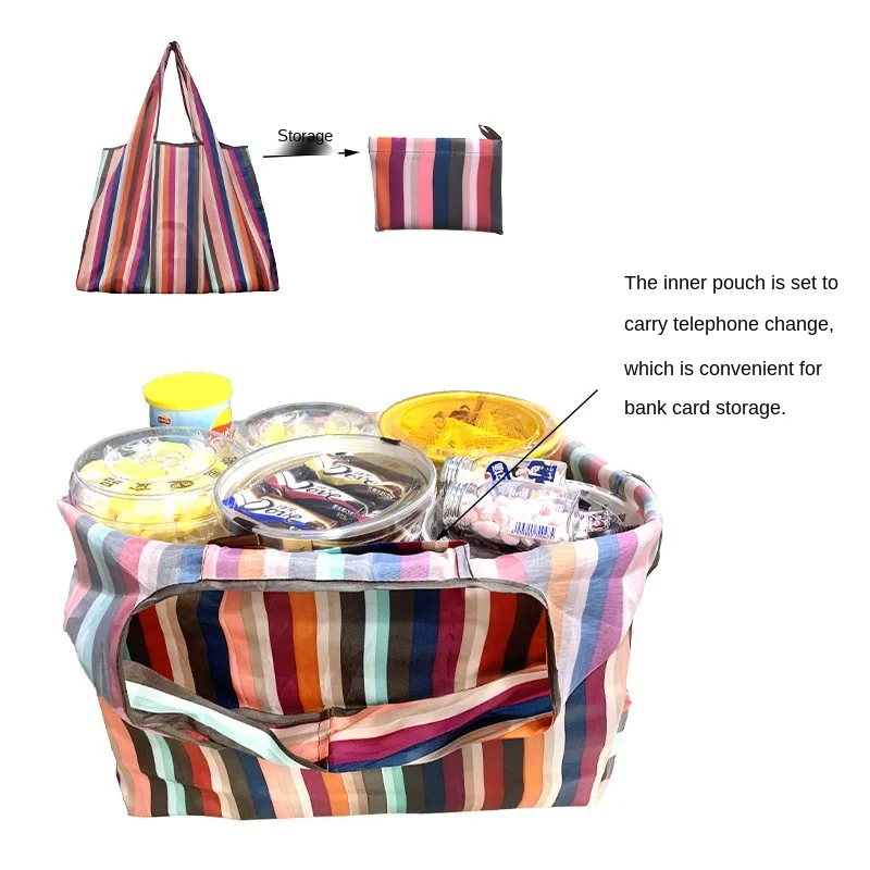 

Wholesale Folding Eco-friendly Shopping Bag Fashionable Portable Storage Bag Super Large Supermarket Shopping Bag 10pcs bag