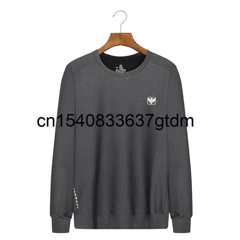 

Men's autumn long sleeve sweater fat plus large round neck solid color T-shirt middle age casual versatile base shirt
