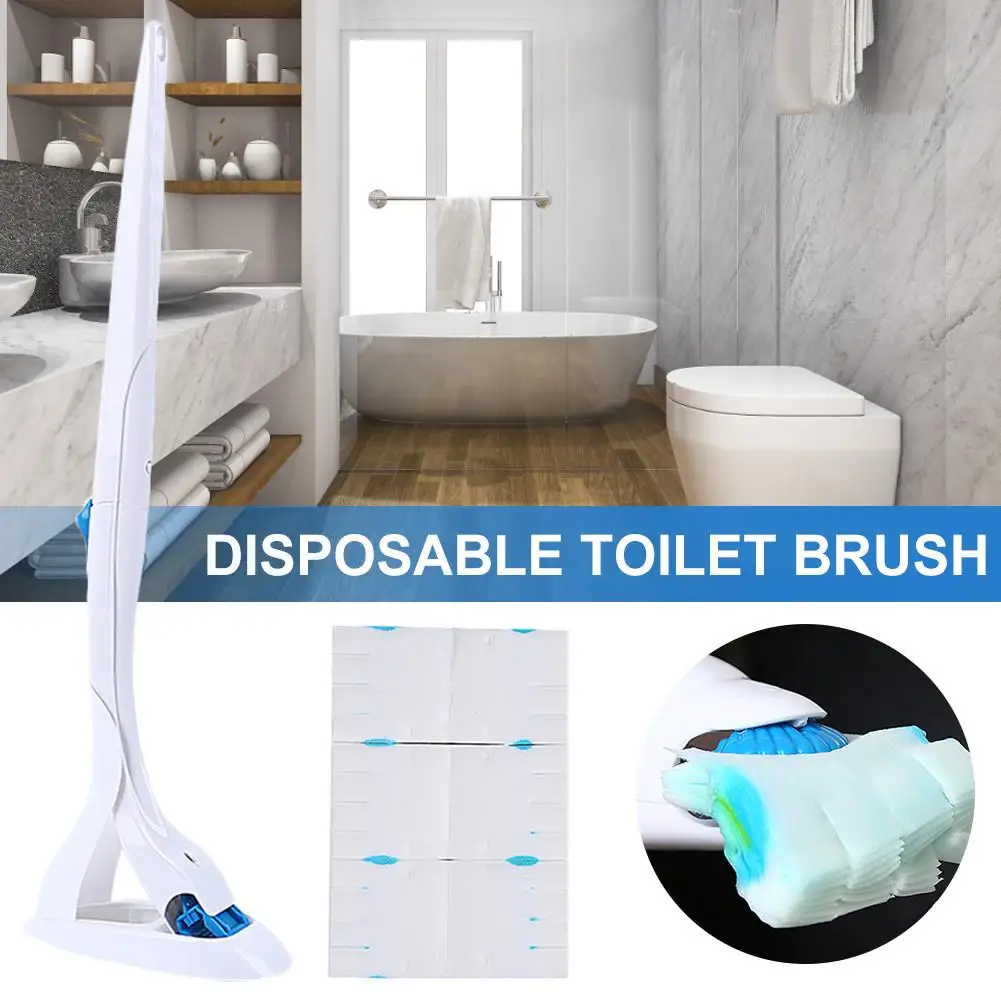

Toilet Cleaning Brush Holder Set 12Pcs Replaceable Disposable Clean Brush Head With Disinfecting Detergent Bathroom Tool
