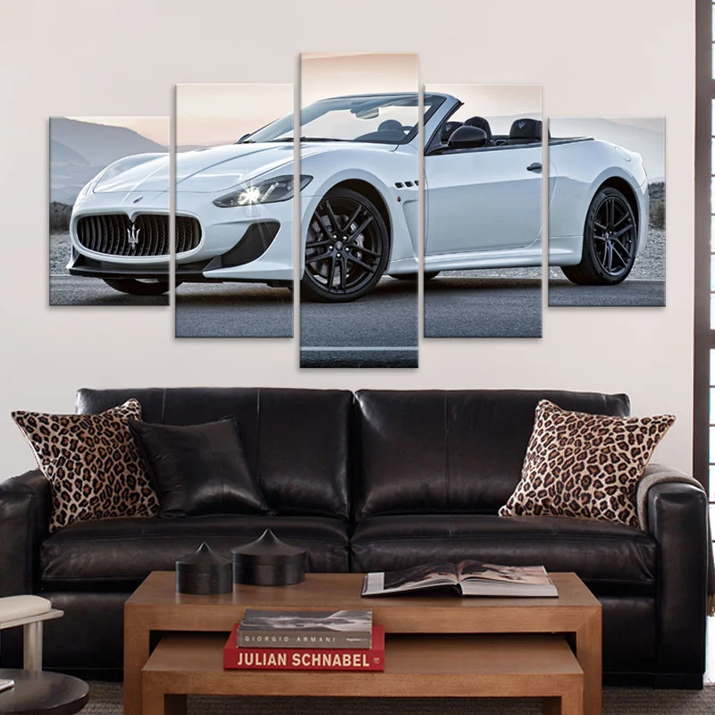 

Luxury supercar Maserati Granturismo 5 canvas painting car poster Cuadros living room wall art furniture decoration