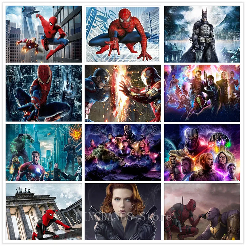 Набор для алмазной вышивки мстители Железный человек Человек паук|Алмазная