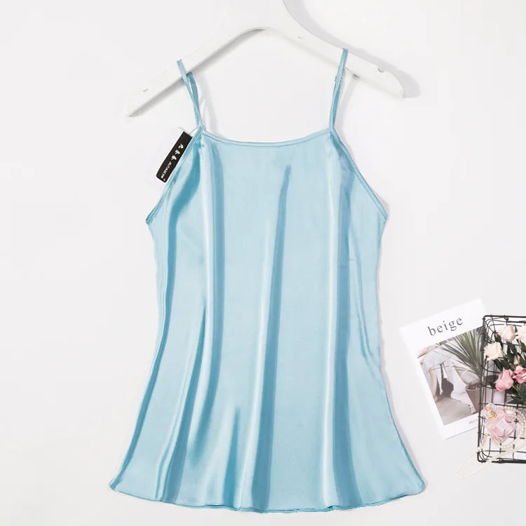 

Women's 100% Silk Adjustable Straps Camisole Tank Top Vest Sleepwear JN106