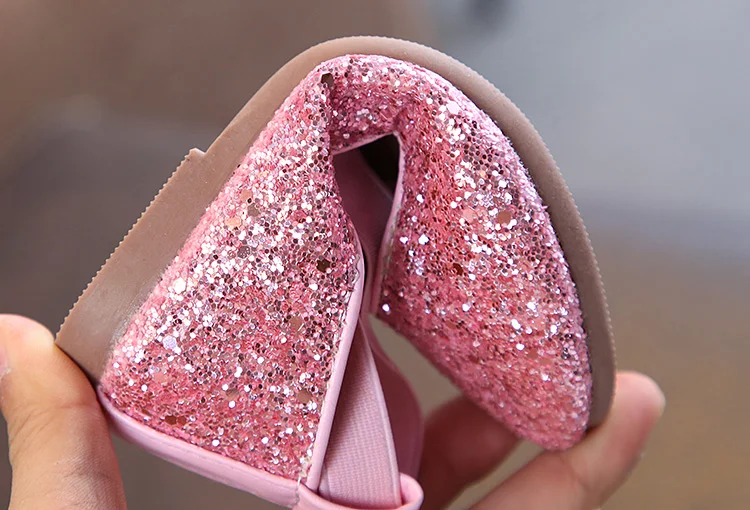 Балетные балетки для девочек Вечерние танцевальные туфли маленьких Блестящие