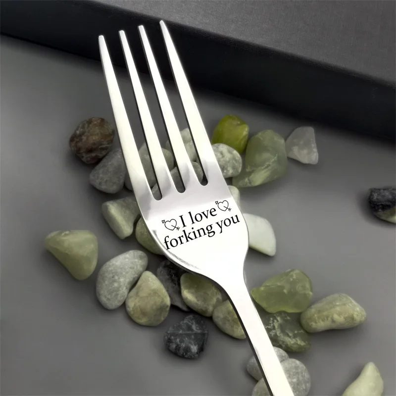 

1pcs Engraved Fork Dinnerware High Quality Tableware Forks Dining Dinner Set Western Food Restaurant Family Friends Best Gift