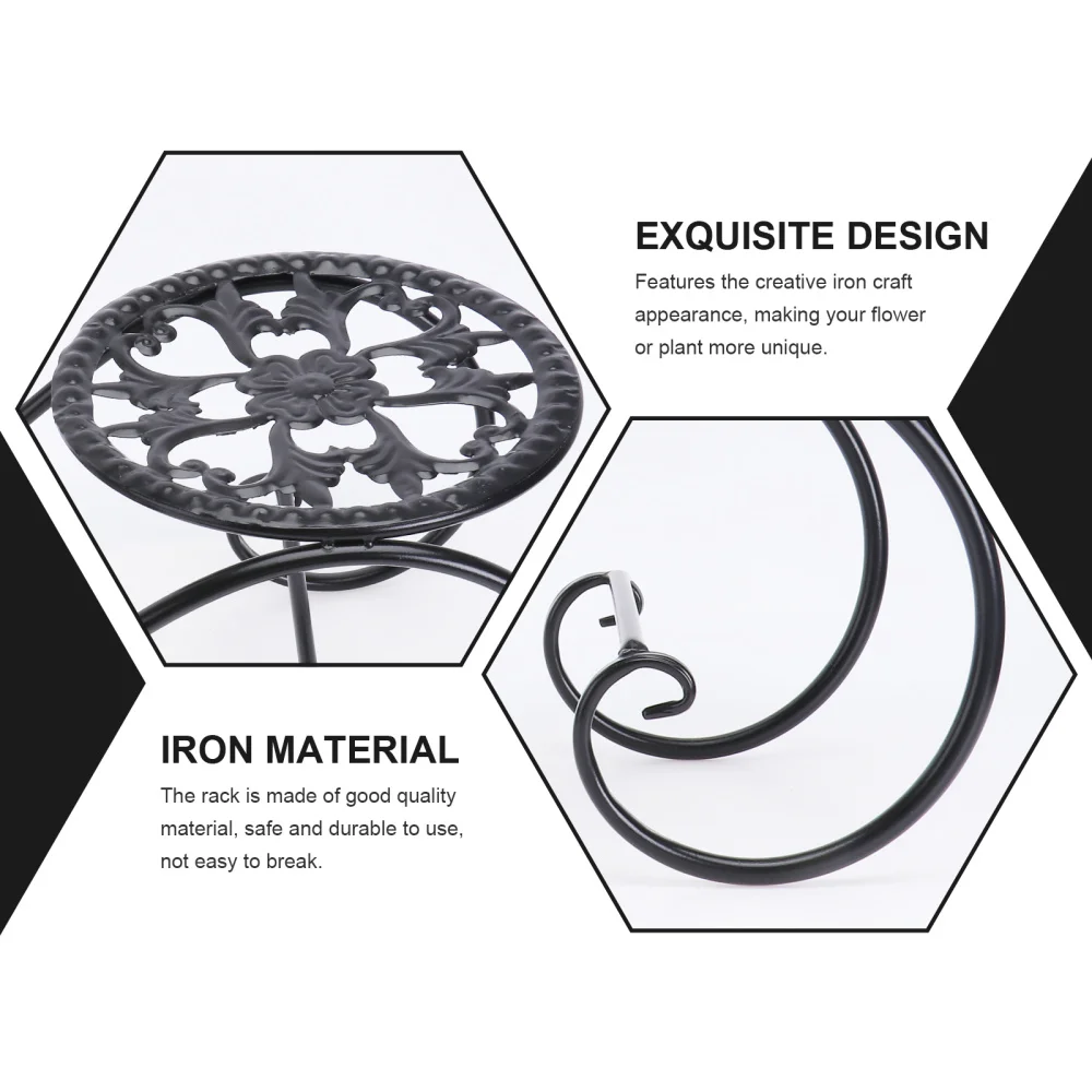 

1pc Exquisite Iron Craft Flowerpot Rack Delicate Plant Pot Display Shelf