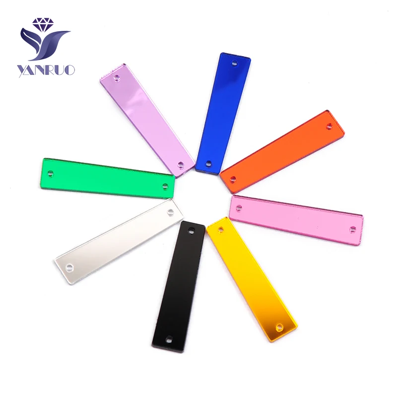 Полоски акриловые зеркальные YANRUO 30 шт. плоские стразы шьют на камнях и кристаллах