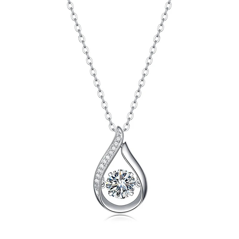 

Moissanite Necklace 1ct Diamond 925 Sterling Silver Necklaces For Women Wedding Party Neck Gift Agile Classic Pendants Jewelry