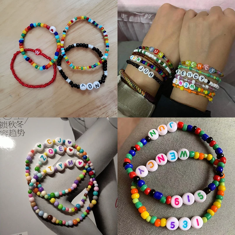 Lucia Crafts 5-7mm Alphabet Letter Number Square Beads Bracelet Necklace Jewelry Making Accessories K0840 | Дом и сад