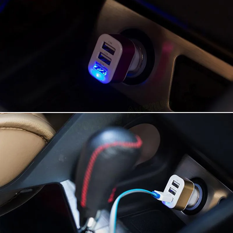 Triple Universal USB Car Charger 3 Port Car-charger Adapter Socket 2A 2.1A 1A Styling For Car-Styling | Автомобили и мотоциклы