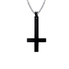 Мужское ожерелье из нержавеющей стали, черное ожерелье с перевернутым крестом в стиле Св. Питера, подвеска, ювелирные аксессуары амулет