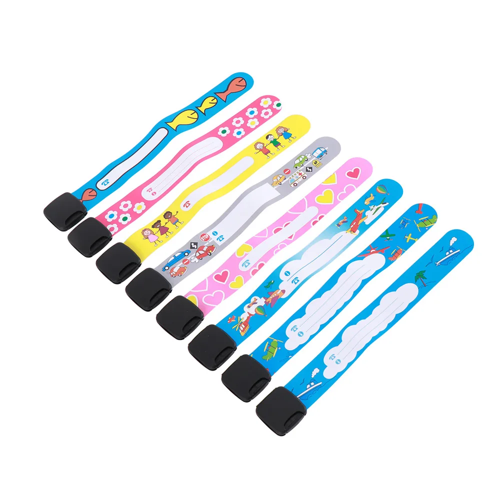 8 шт./компл. детские браслеты с идентификацией водонепроницаемые регулируемые