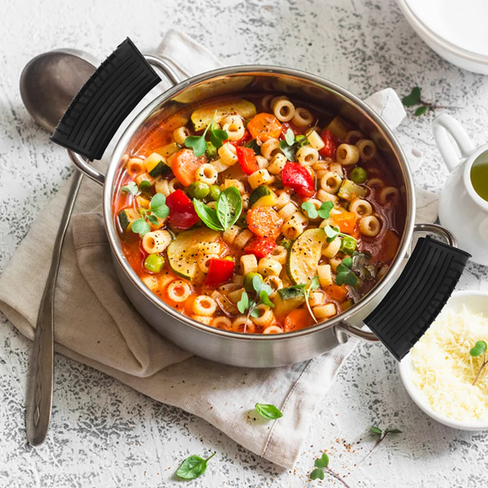 

1 Set 4Pcs Silicone Pot Handle Covers Anti-scald Anti-skid Pot Holders