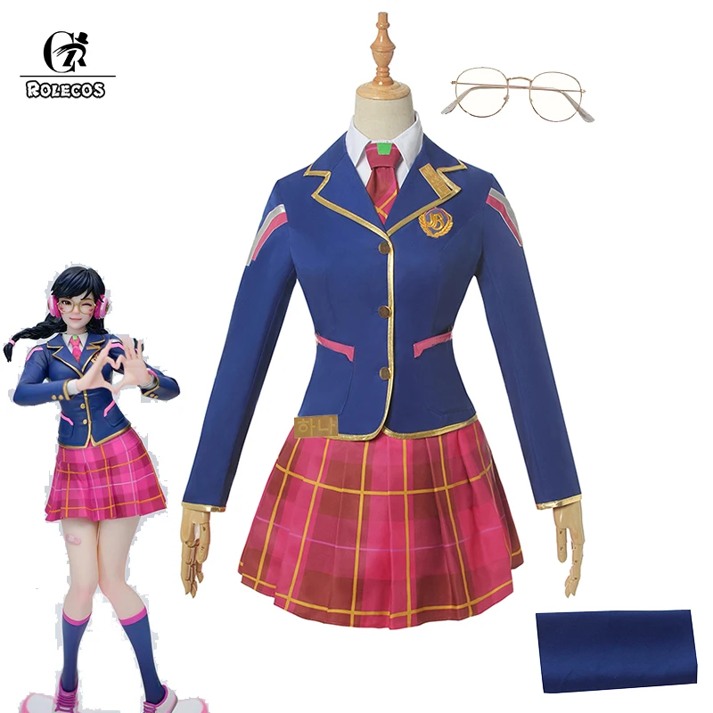 ROLECOS OW Game Watch Over костюм для косплея DVA Song hana школьная форма полный комплект Женский
