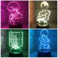 16 color mode with touch button led night lights attack on titan anime lamp decor bedroom decoration gifts anime led light lamp
