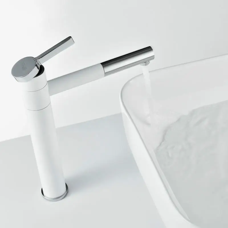 Вращающаяся насадка смеситель для раковины латунный Смеситель воды Высокий кран