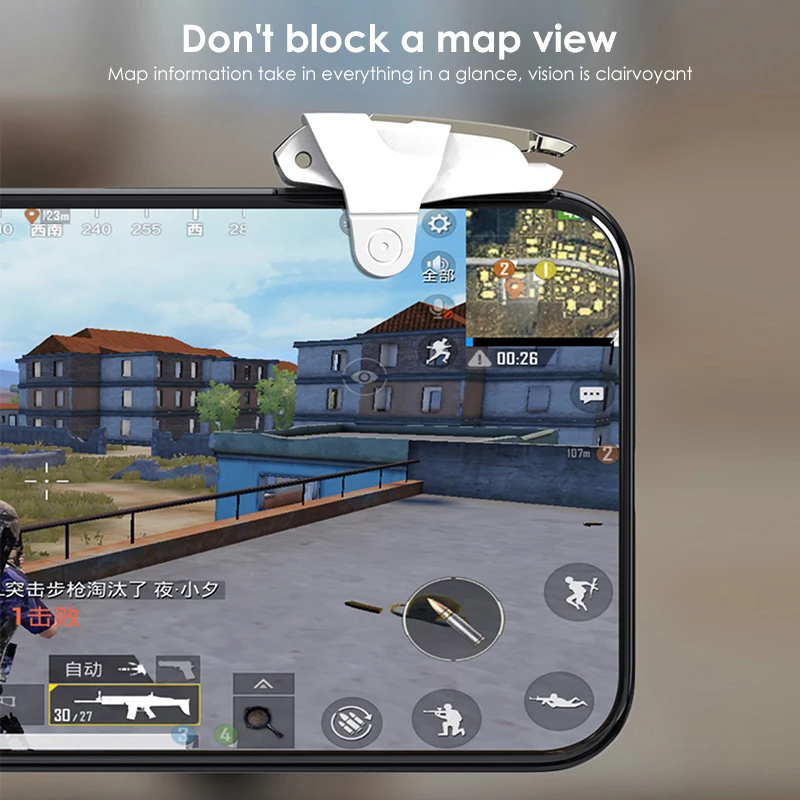 Игровой контроллер L1R1 для смартфона 2 шт. триггеры стрельбы джойстик PUBG IPhone 7 8 Plus X
