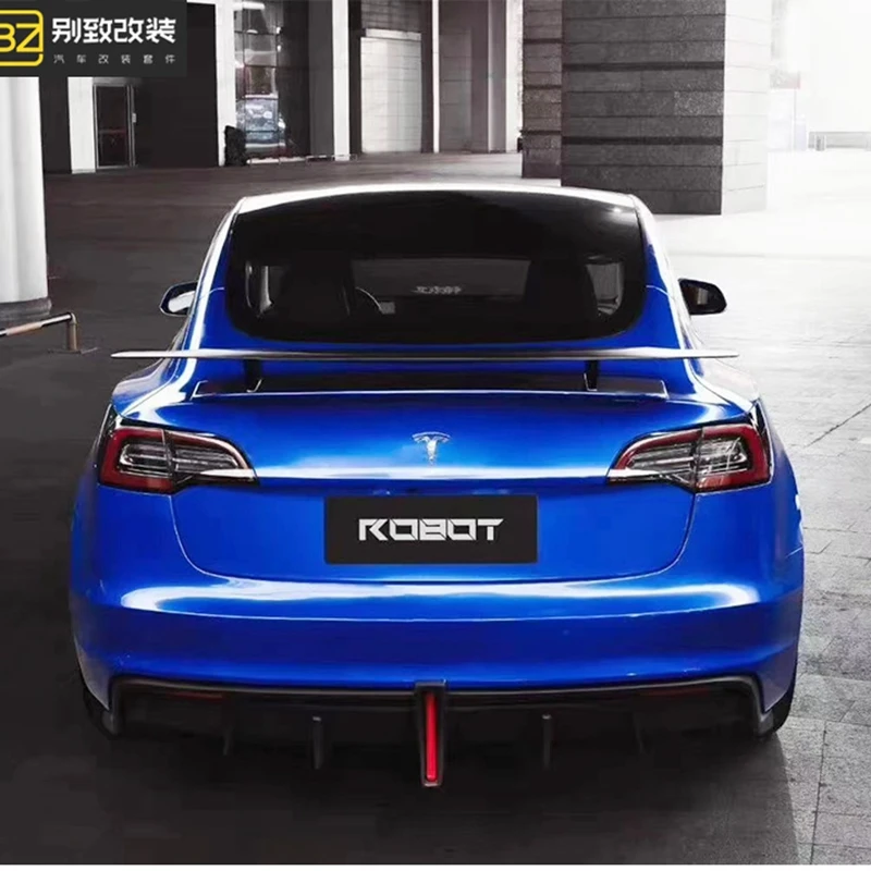 

For Tesla Model 3 2019-2020 high quality Carbon Fiber Rear Roof Spoiler Wing Trunk Lip Boot Cover Car Styling