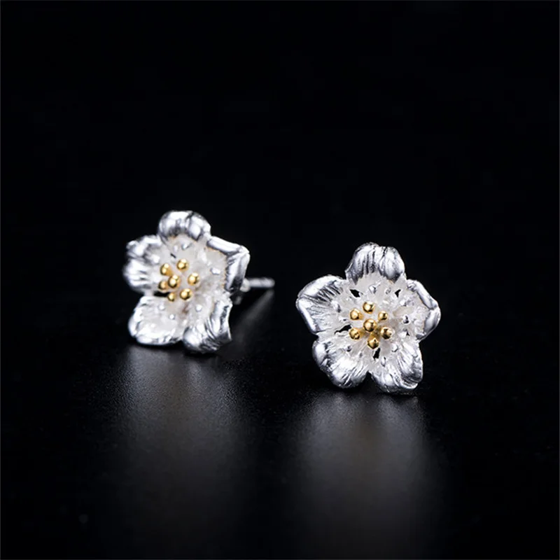 

Uglyless Classic Eastern Charming Plum Flowers Brooches for Women Real 925 Silver Floral Jewelry Ethnic Retro Dress Pins Brooch