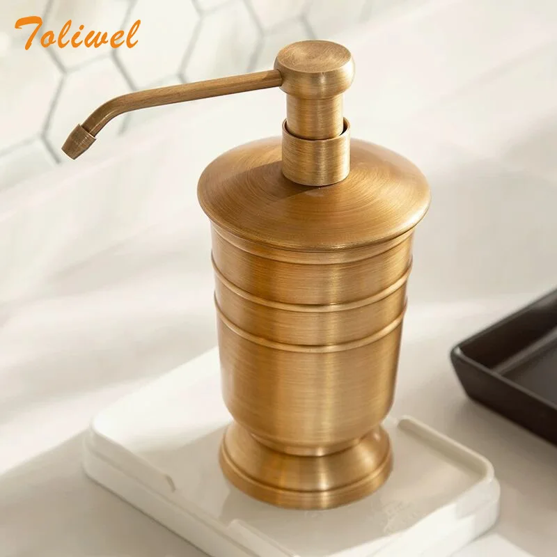 antique brass bathroom supplies lotion bottle toothbrush cup holder soap dish soap dispenser 5pcs set bathroom accessories free global shipping