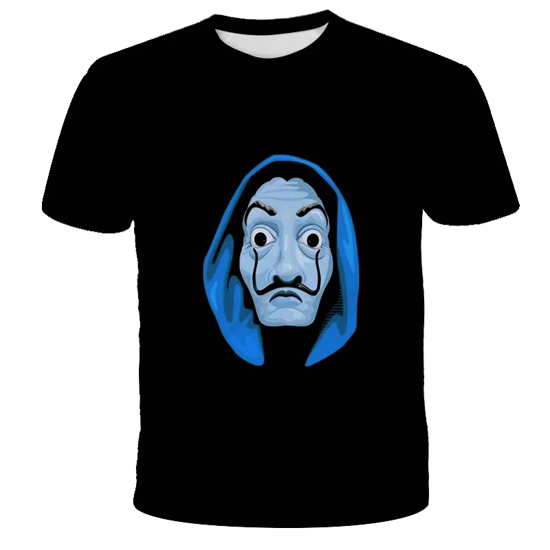 

Hot summer boys and girls children's round neck short sleeve 3D cartoon printing T-shirt banknote house 4-14t2021 NEW