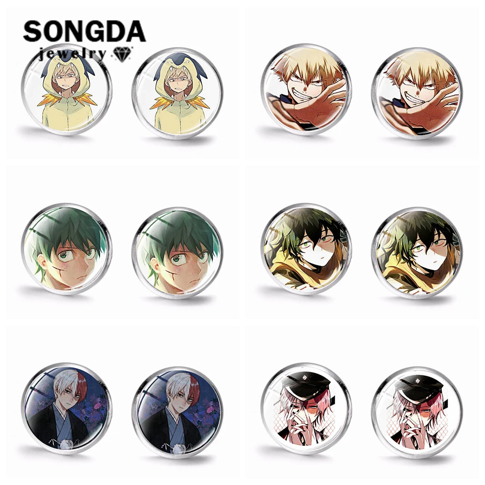 Серьги-гвоздики в стиле аниме Моя геройская Академия коллекция отаку ручная