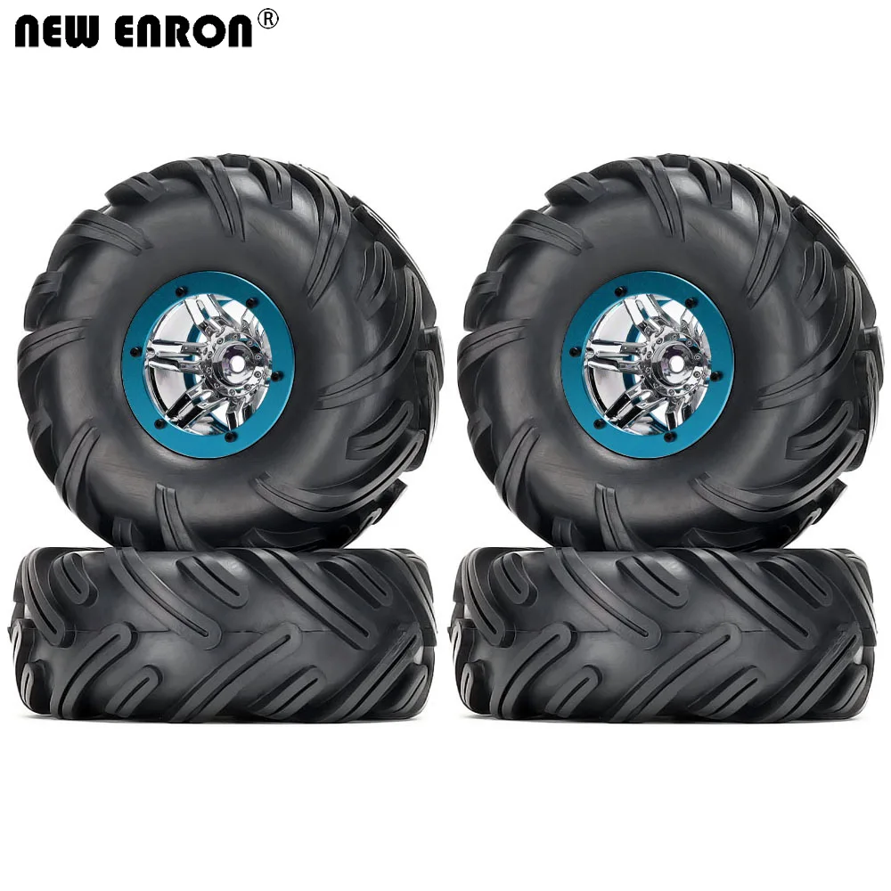 

NEW ENRON Plastic 2.2inch Beadlock Wheels Rim & Rubber Tires for RC Car 1/10 Axial SCX10 AXI03014 Wraith YETI RR10 Traxxas TRX-4
